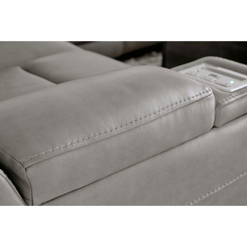 Signature Design by Ashley The Man-Den Power Reclining Leather Match Sofa U8530515