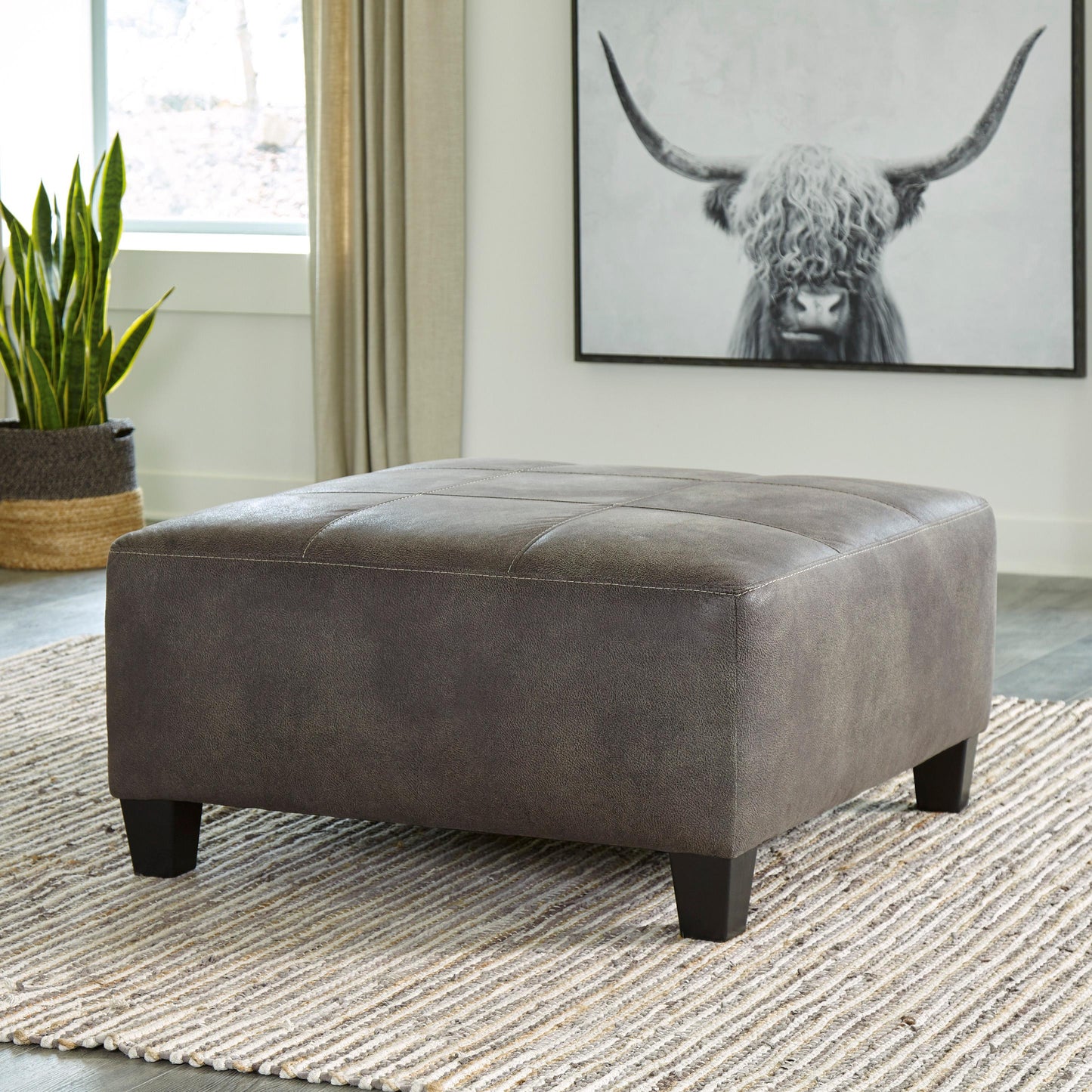 Signature Design by Ashley Navi Leather Look Ottoman 9400208