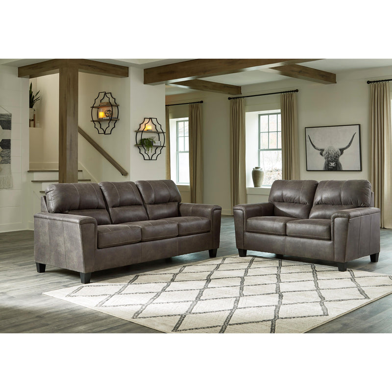 Signature Design by Ashley Navi Stationary Leather Look Loveseat 9400235