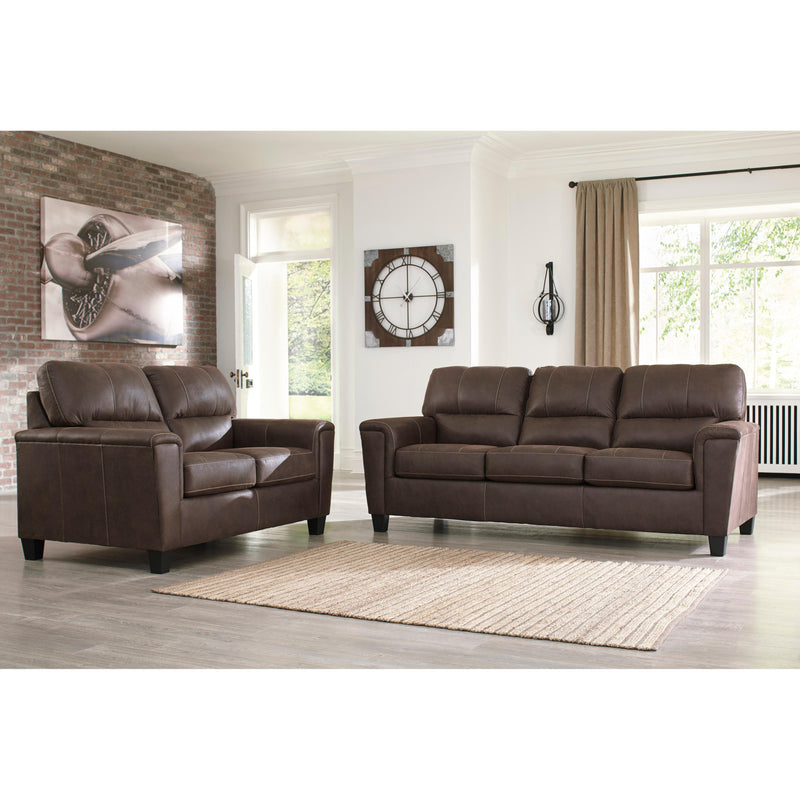 Signature Design by Ashley Navi Stationary Leather Look Loveseat 9400335