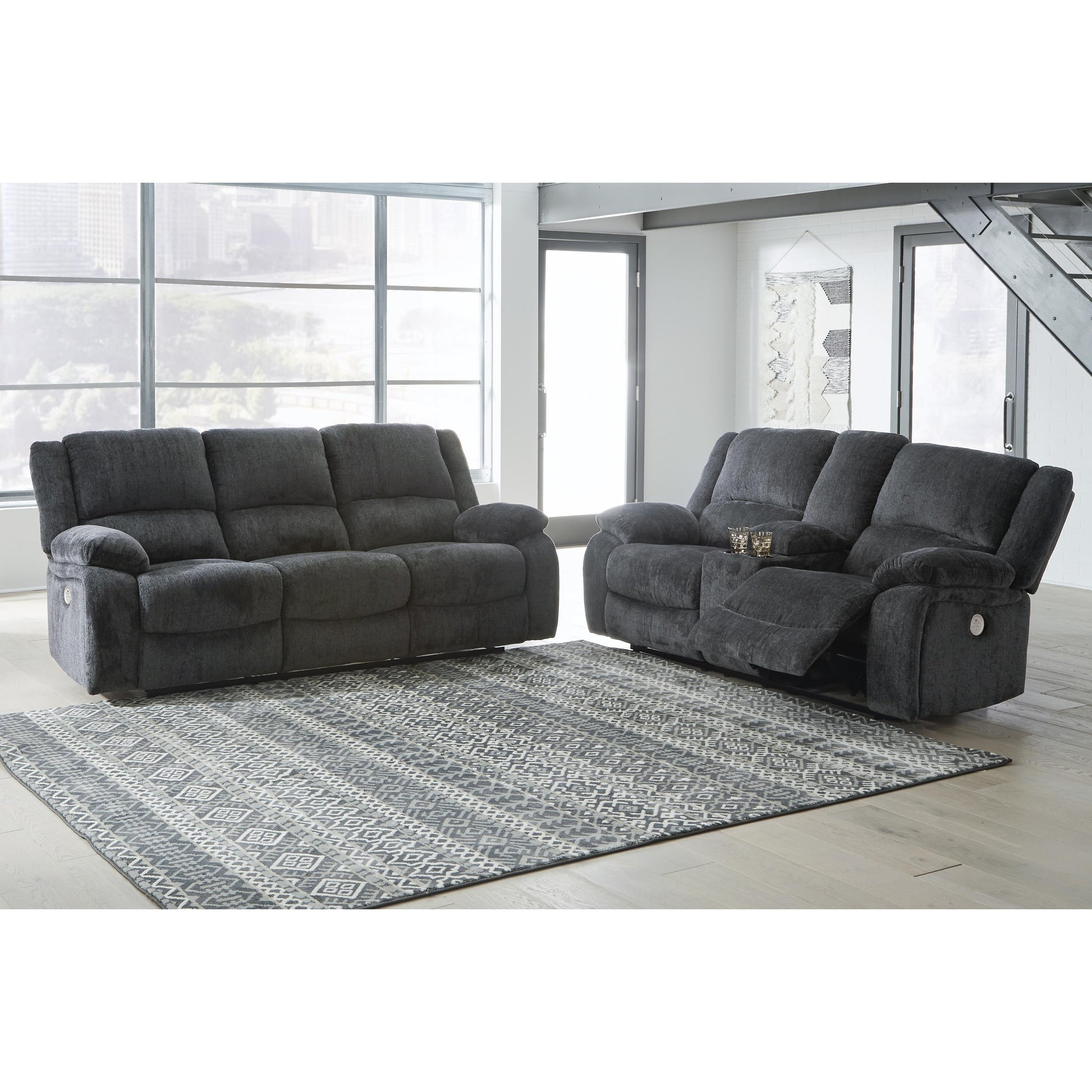 Signature Design by Ashley Draycoll Power Reclining Fabric Loveseat 7650496