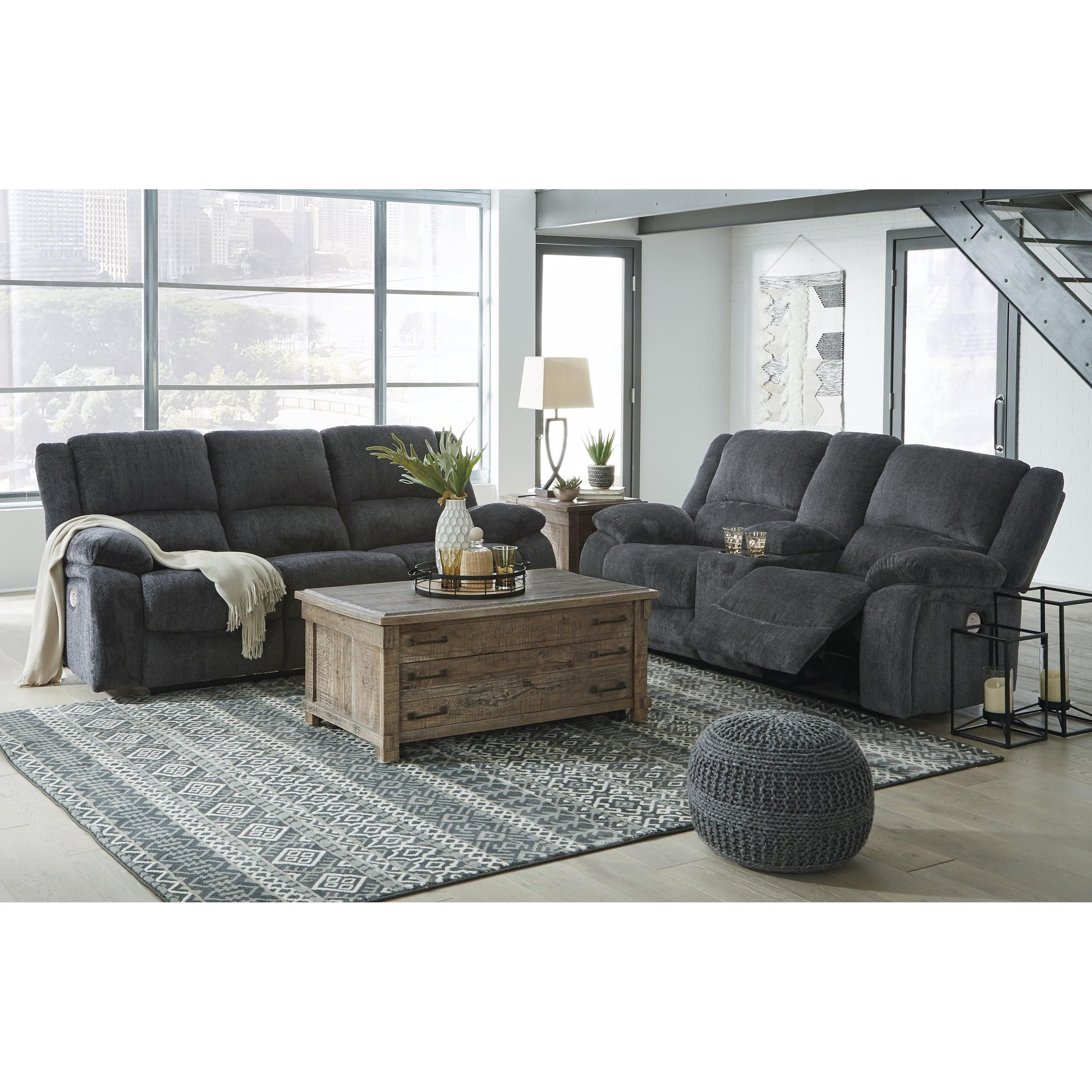 Signature Design by Ashley Draycoll Power Reclining Fabric Loveseat 7650496