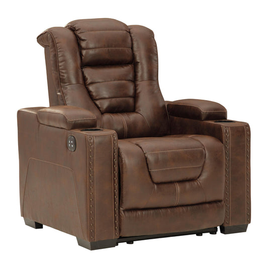 Signature Design by Ashley Owner's Box Power Leather Look Recliner 2450513