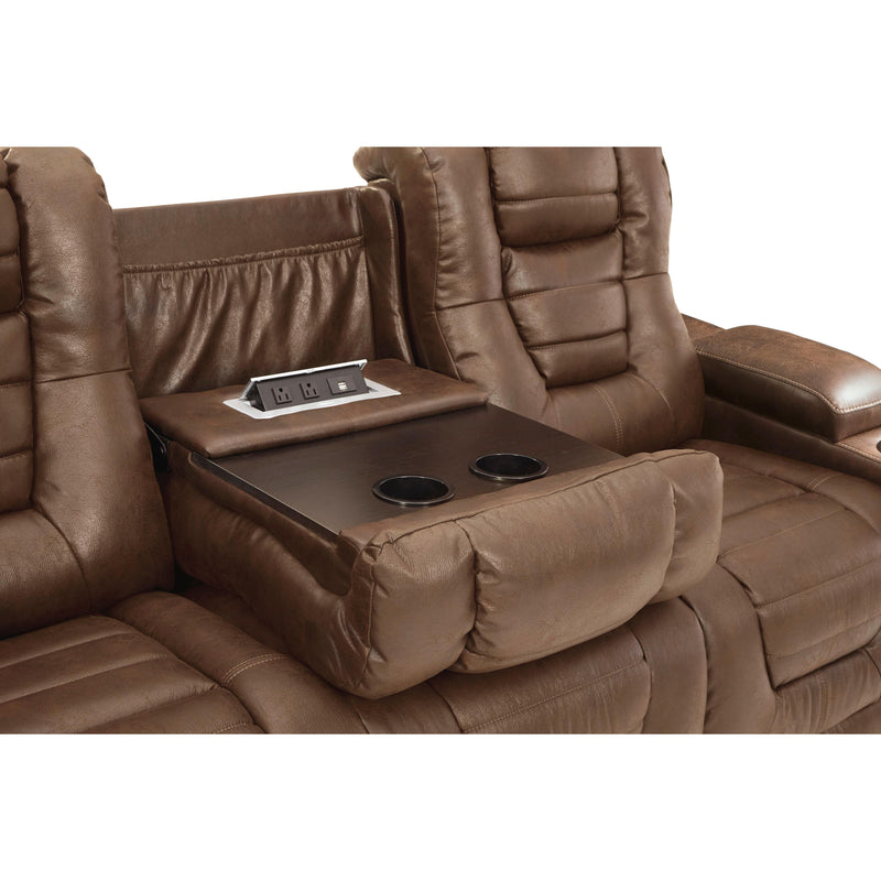 Signature Design by Ashley Owner's Box Power Reclining Leather Look Sofa 2450515