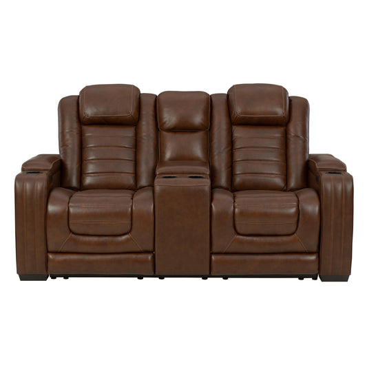 Signature Design by Ashley Backtrack Power Reclining Leather Match Loveseat U2800418
