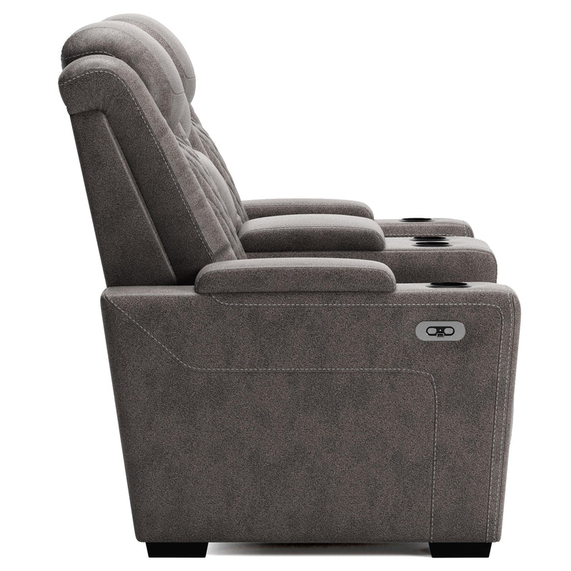 Signature Design by Ashley HyllMont Power Reclining Leather Look Loveseat 9300318