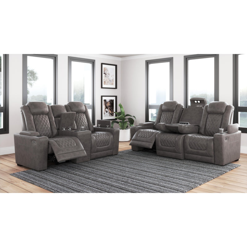 Signature Design by Ashley HyllMont Power Reclining Leather Look Loveseat 9300318