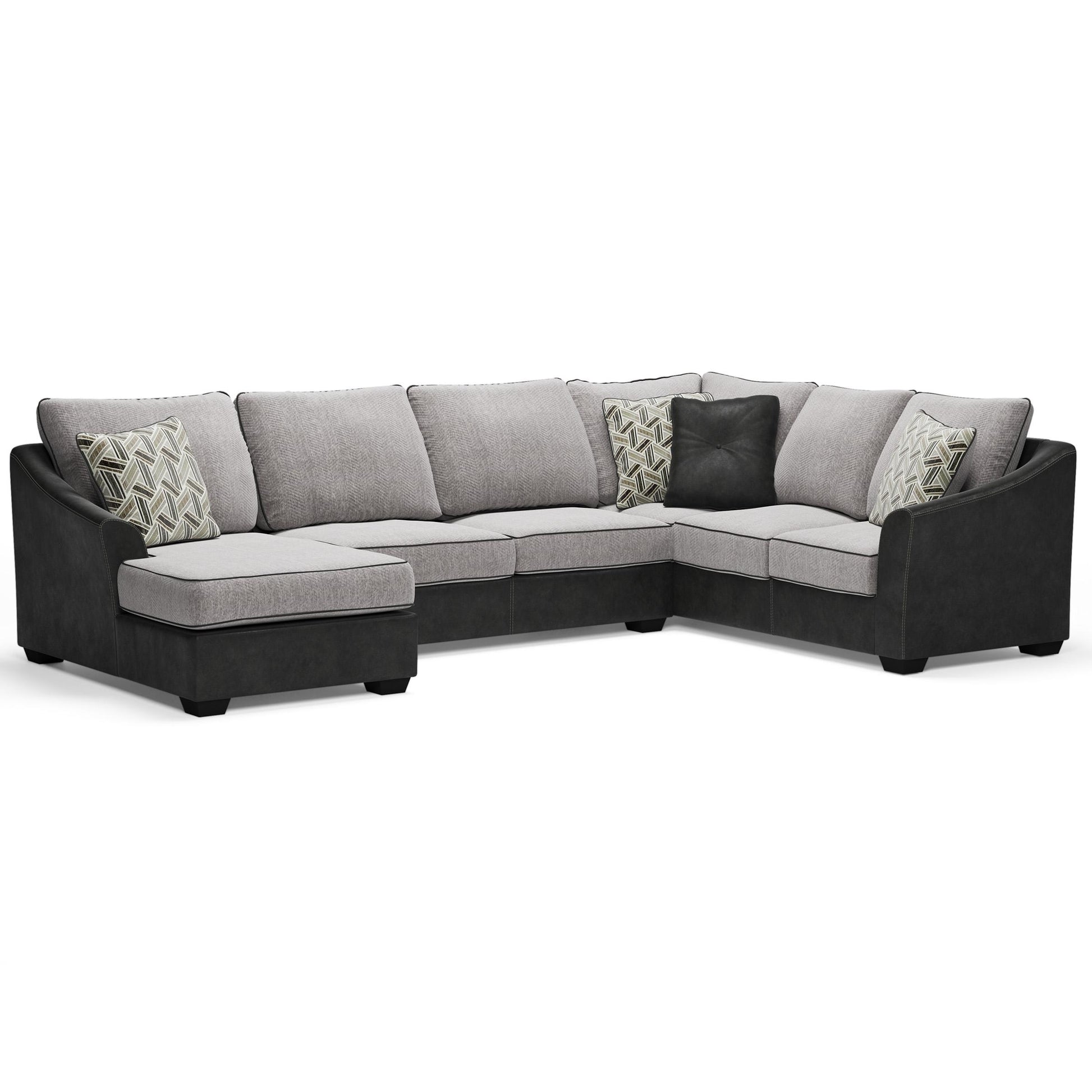 Signature Design by Ashley Bilgray Fabric and Leather Look 3 pc Sectional 5500316/5500334/5500349