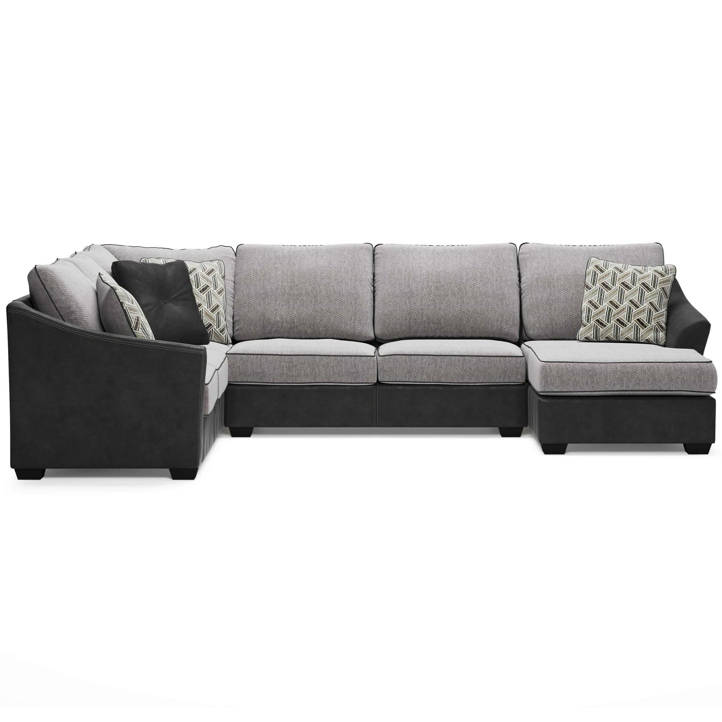 Signature Design by Ashley Bilgray Fabric and Leather Look 3 pc Sectional 5500348/5500334/5500317
