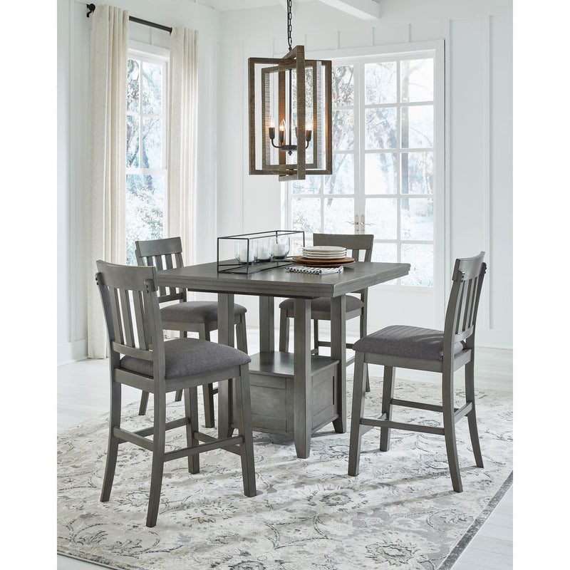 Signature Design by Ashley Hallanden Counter Height Dining Table with Pedestal Base D589-42