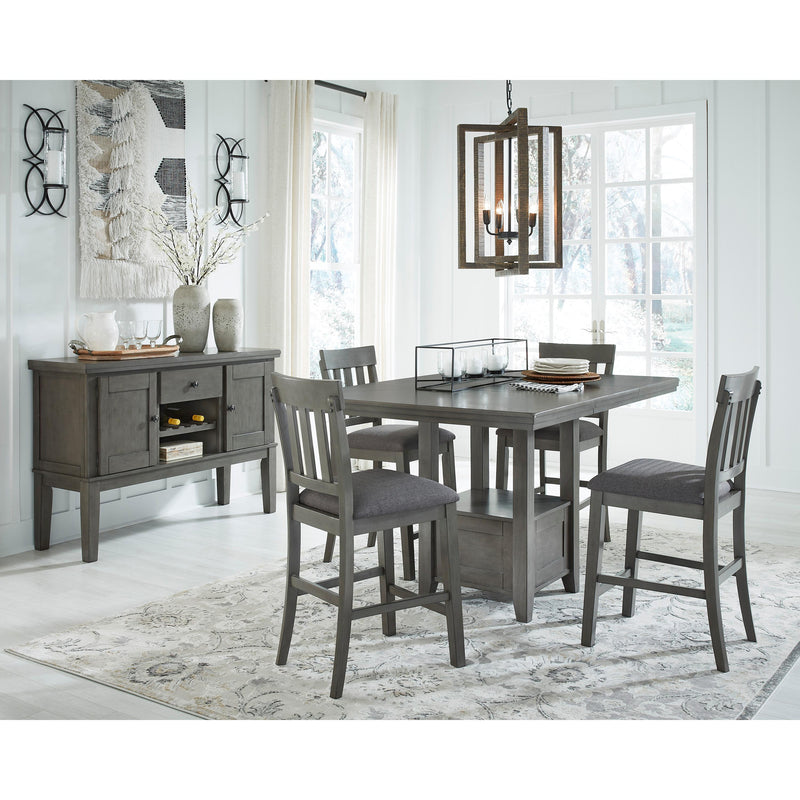 Signature Design by Ashley Hallanden Counter Height Dining Table with Pedestal Base D589-42