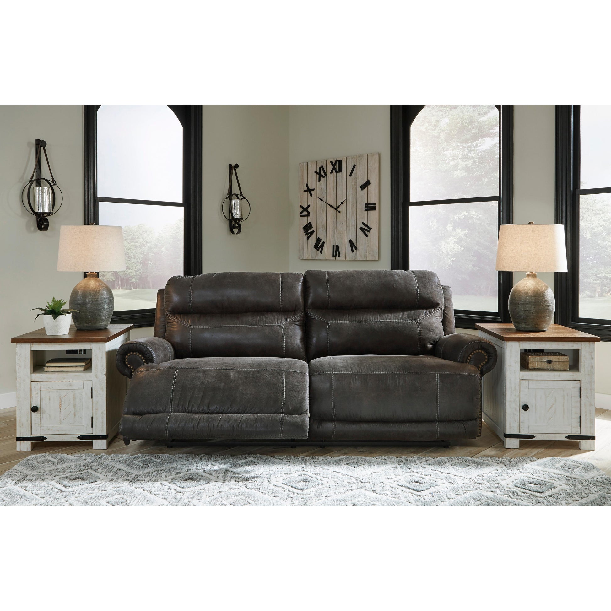 Signature Design by Ashley Grearview Power Reclining Leather Look Sofa 6500547