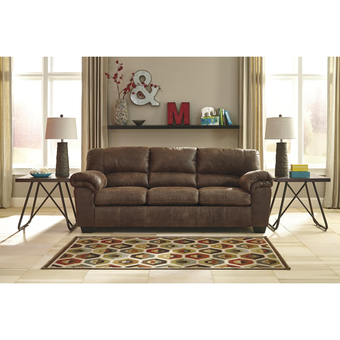 Signature Design by Ashley Bladen Stationary Leather Look Sofa 1202038