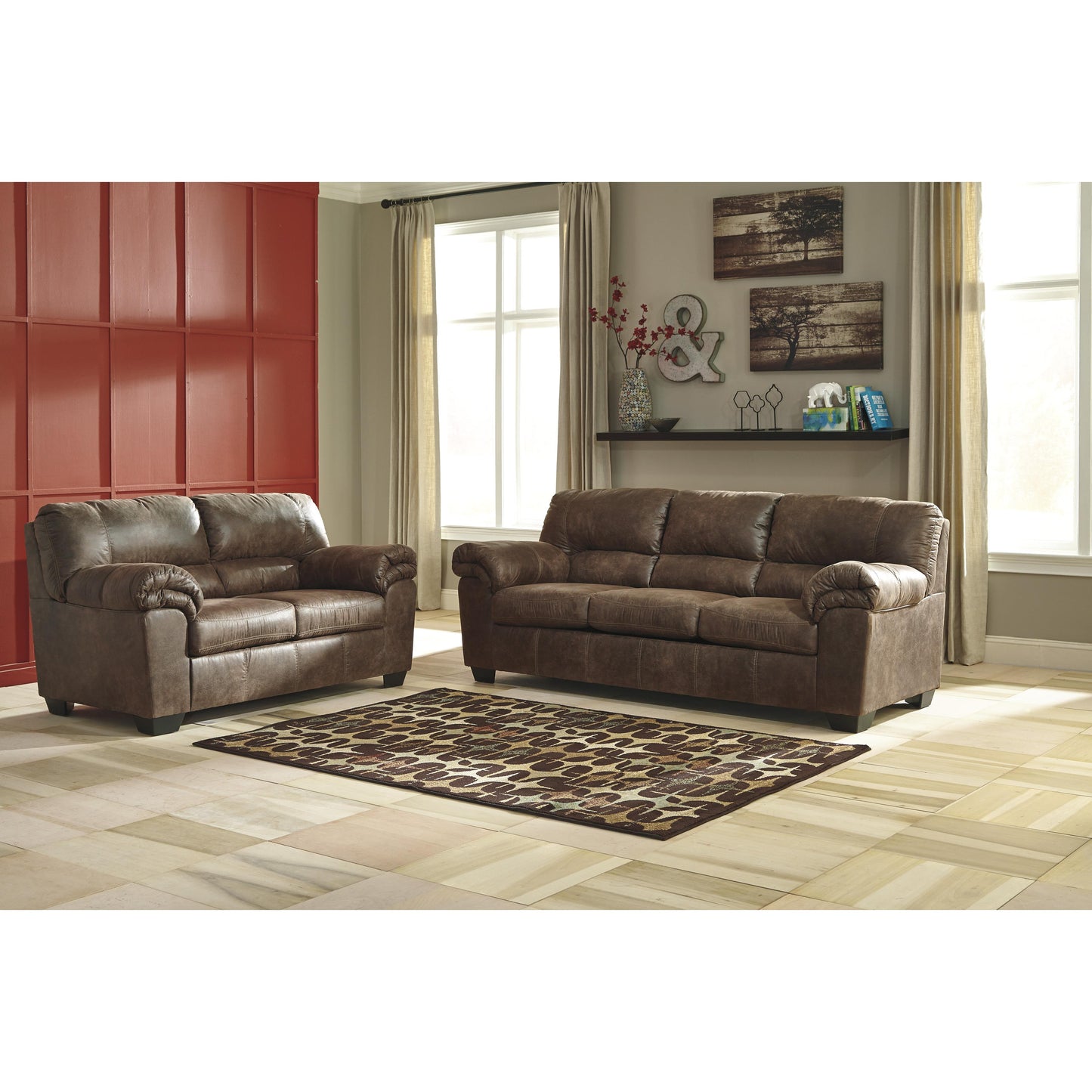 Signature Design by Ashley Bladen Stationary Leather Look Sofa 1202038