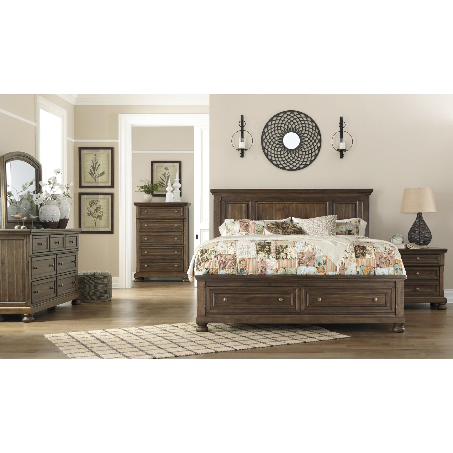 Signature Design by Ashley Flynnter Queen Panel Bed with Storage B719-57/B719-74/B719-98