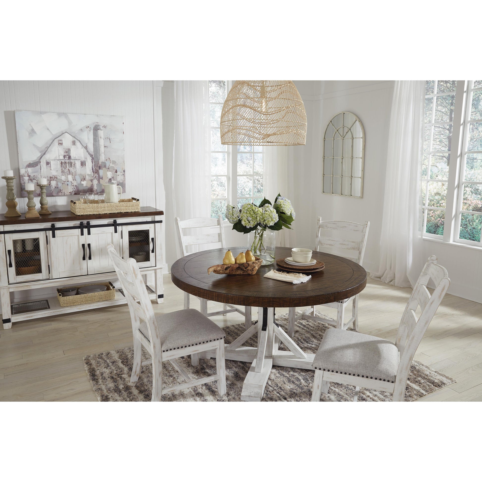 Signature Design by Ashley Round Valebeck Dining Table with Pedestal Base D546-50T/D546-50B