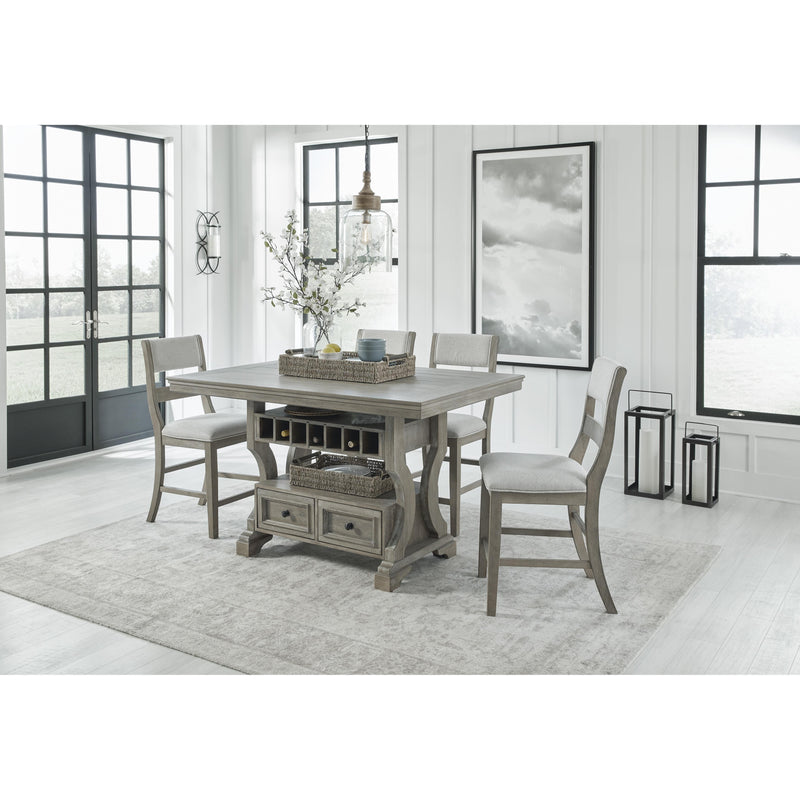 Signature Design by Ashley Moreshire Counter Height Dining Table with Pedestal Base D799-32