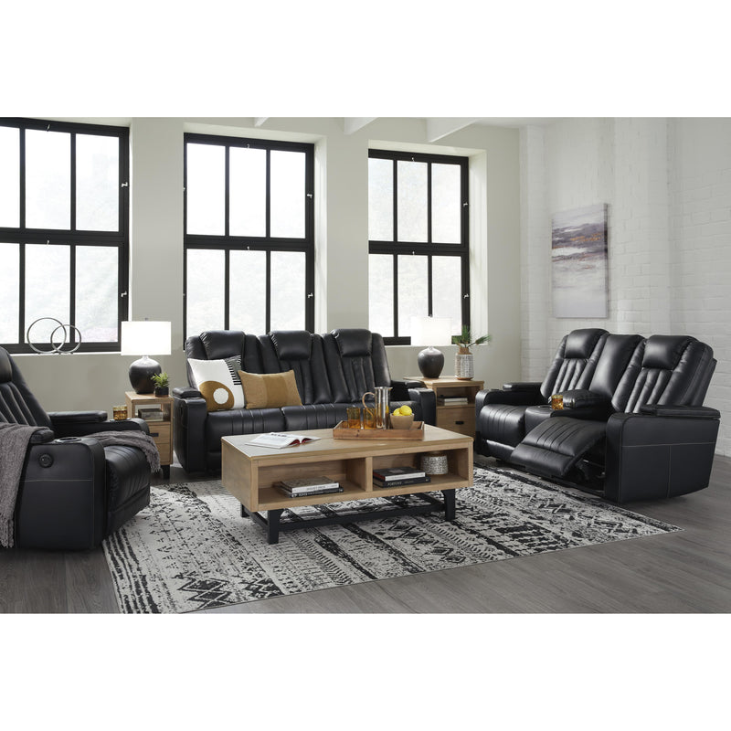 Signature Design by Ashley Center Point Reclining Leather Look Sofa 2400489