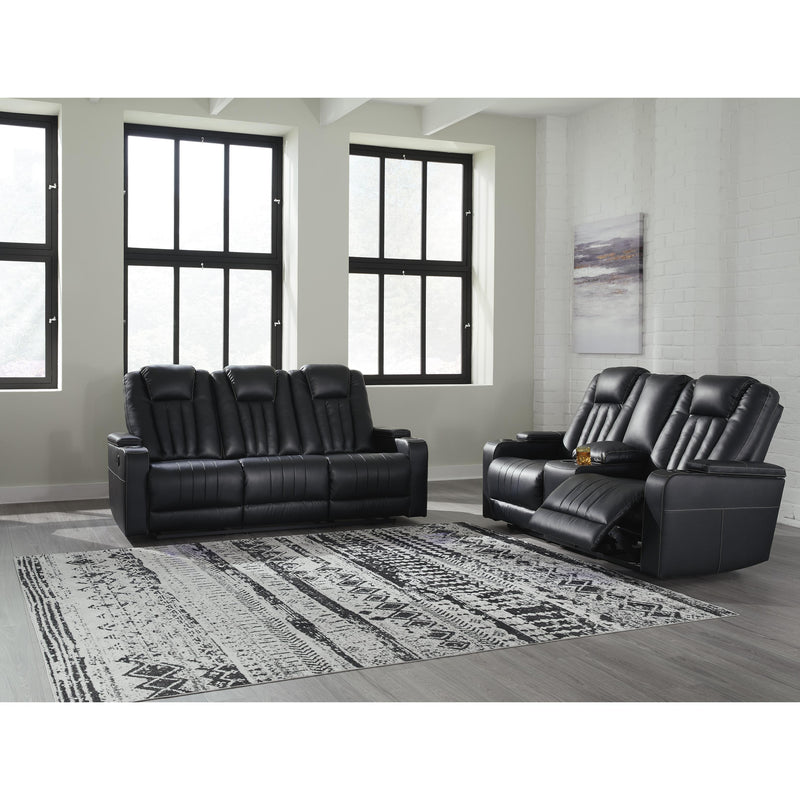 Signature Design by Ashley Center Point Reclining Leather Look Loveseat 2400494