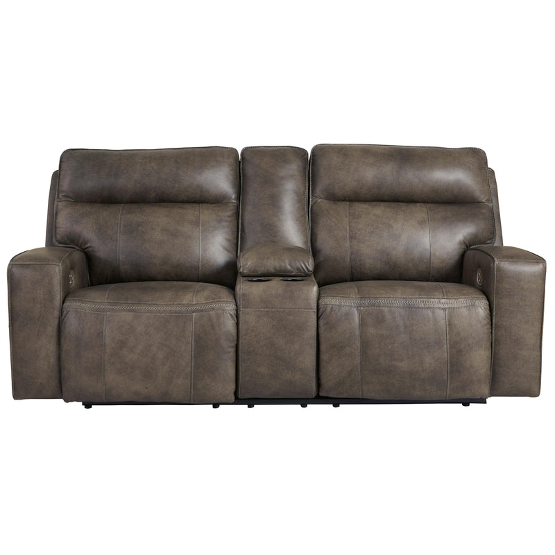 Signature Design by Ashley Game Plan Power Reclining Leather Loveseat U1520518