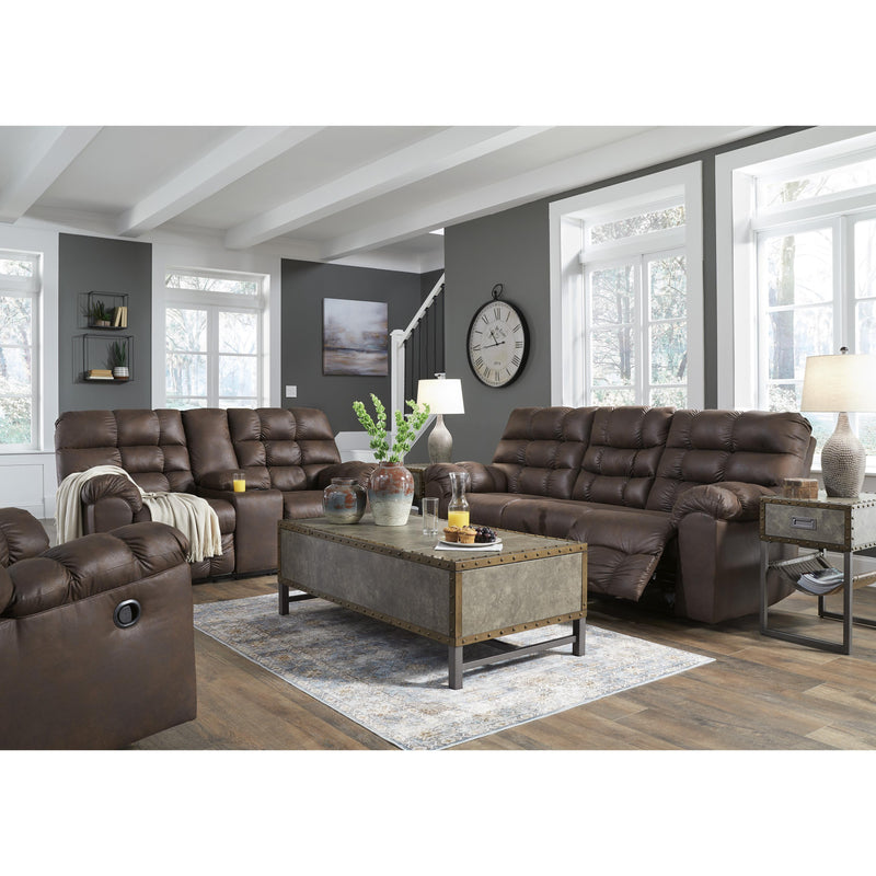 Signature Design by Ashley Derwin Reclining Leather Look Sofa 2840189