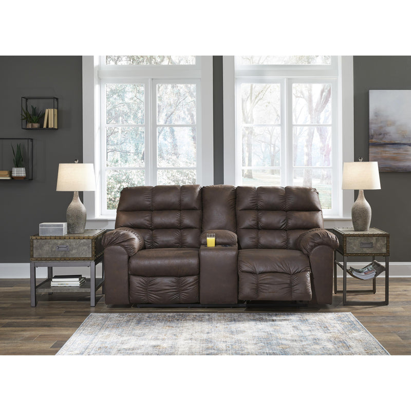 Signature Design by Ashley Derwin Reclining Leather Look Loveseat 2840194