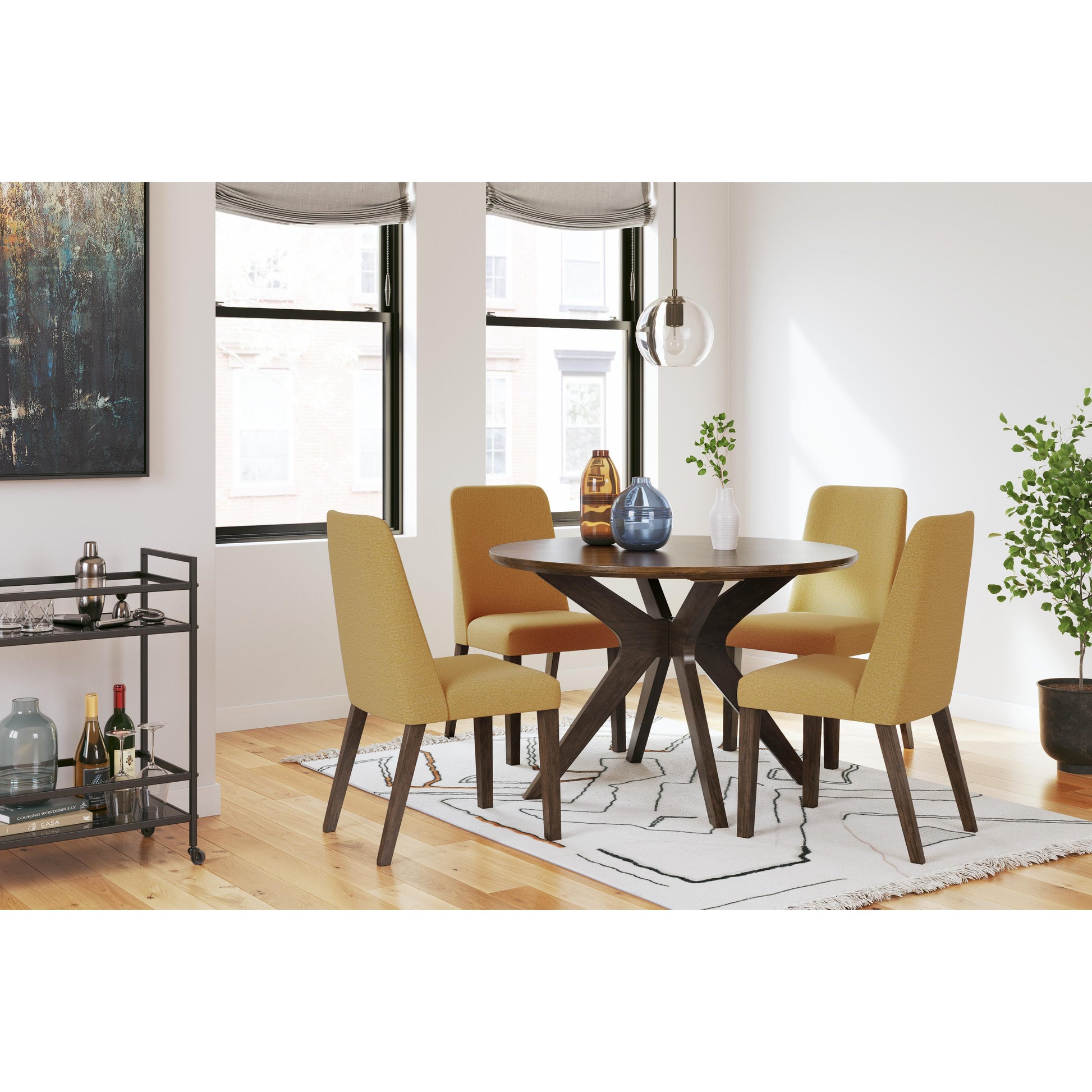Signature Design by Ashley Round Lyncott Dining Table with Pedestal Base D615-15